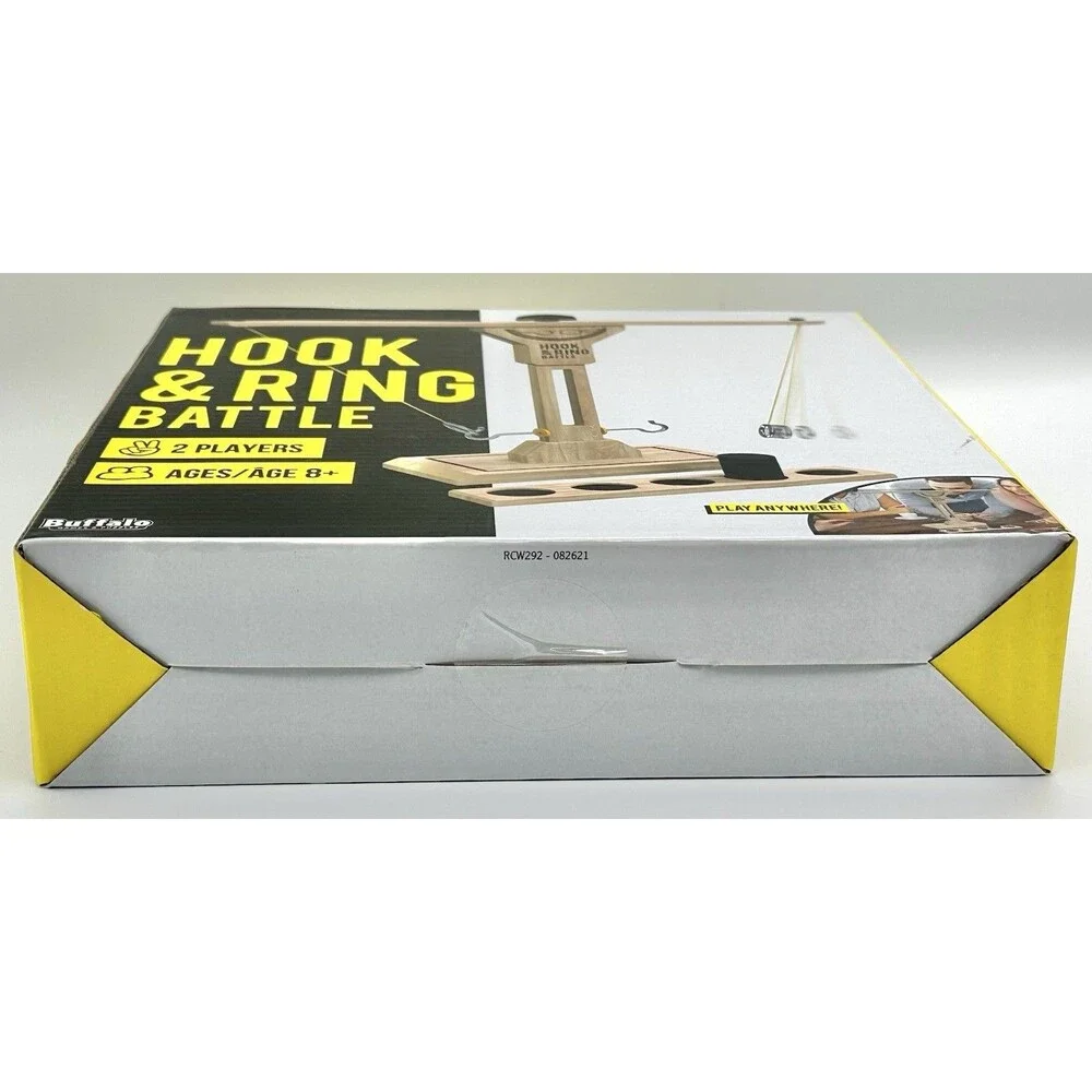 Buffalo Games Hook & Ring Battle Tabletop Ring Toss Game 2 Player Party Game